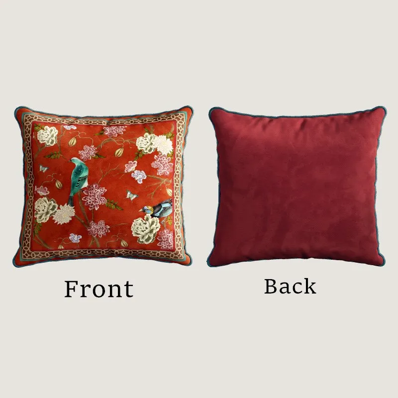 Декоративная наволочка Formaso, бархатная, цветочный узор