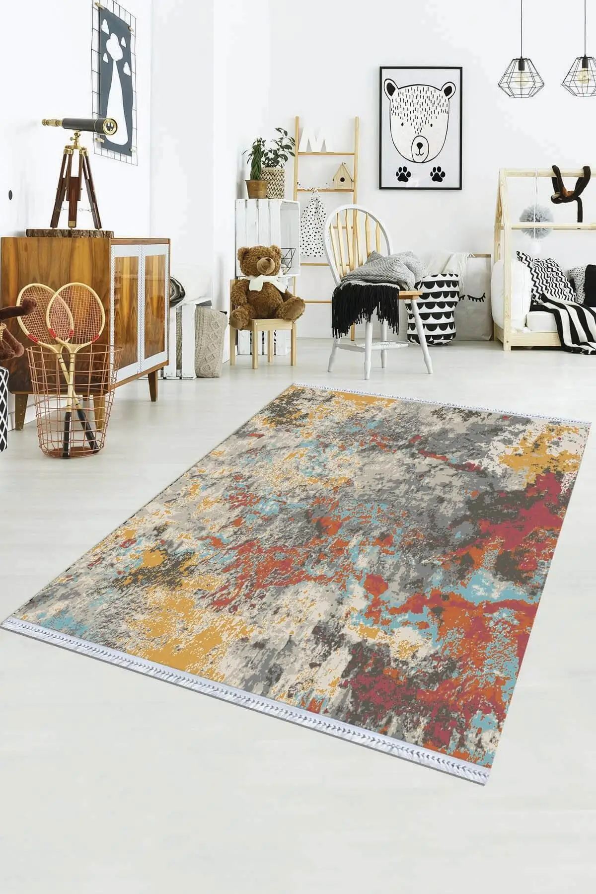 

Хлопковый нескользящий коврик, высококачественный богемный ковер ручной работы, тканый хлопковый ковер, Стирка в стиральной машине, Роскош...