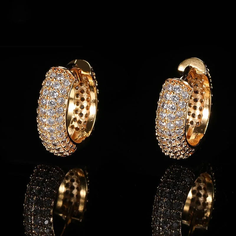 

Lucky 2023 Trendy Cubic Zirconia Hook Cz Earring Diamond Hoop Earrings Women