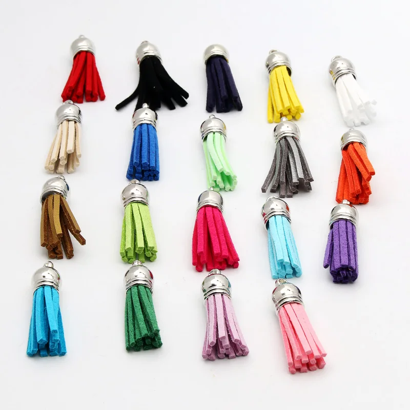 

10pcs/pack 38mm Suede Faux Suede Tassel Leather Tassel For Keychain Cellphone Straps Jewelry DIY Pendant Charms Findings
