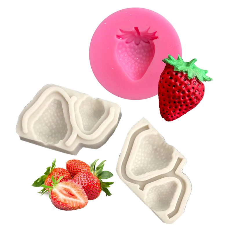 

Eco-friendly Strawberry Silicone Mold Fondant Chocolate Cake Mould for Crafts Cupcake Decor Candy Clay Pastry Making Baking Tool