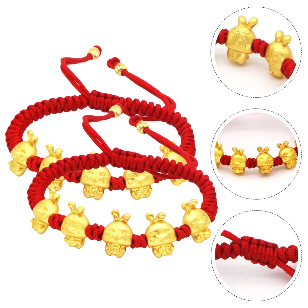 

Bracelet Red Rabbit Year Bracelets Zodiac Women The String Newwrist Chinese Adjustable Jewelry Ropebraided Animal Cord Spring