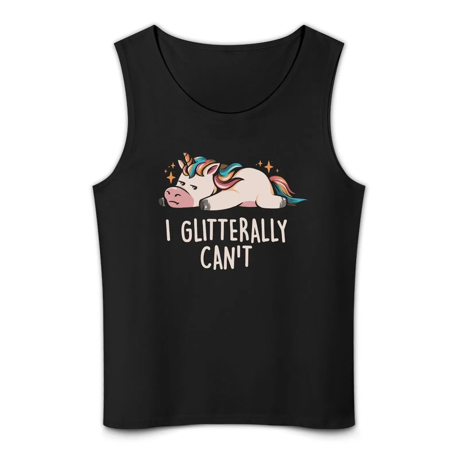 Glitterally Can't - Ленивый забавный единорог подарочная майка спортивные футболки для