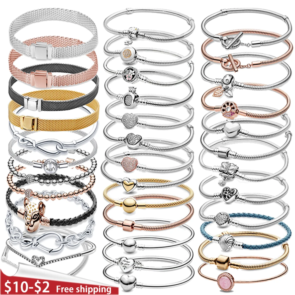 Женский серебряный браслет со змеиным плетением из серебра 2022 пробы с подвеской