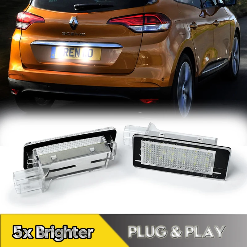 2 шт. для Dacia Duster Logan строгая лампы для номерного знака для Renault Espace Captur язык ZOE строгая