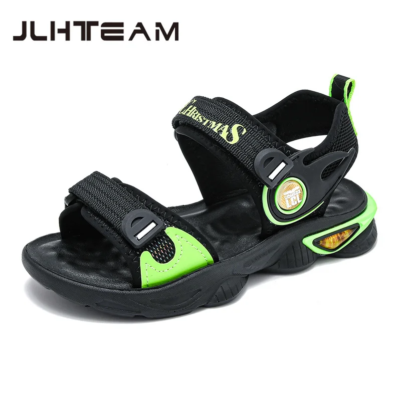 

2022 Summer New Boys For Sandals Velcro Soft Bottom Fashion Boys Beach Shoes Flat Sandals Sport Kids Shoes Children A2123