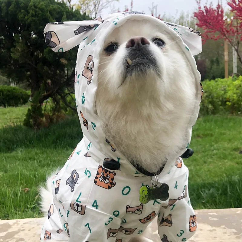Waterproof Pug French Bulldog Clothes Clothing For Dog Rain Jacket Poodle Bichon Schnauzer Welsh Corgi Coat