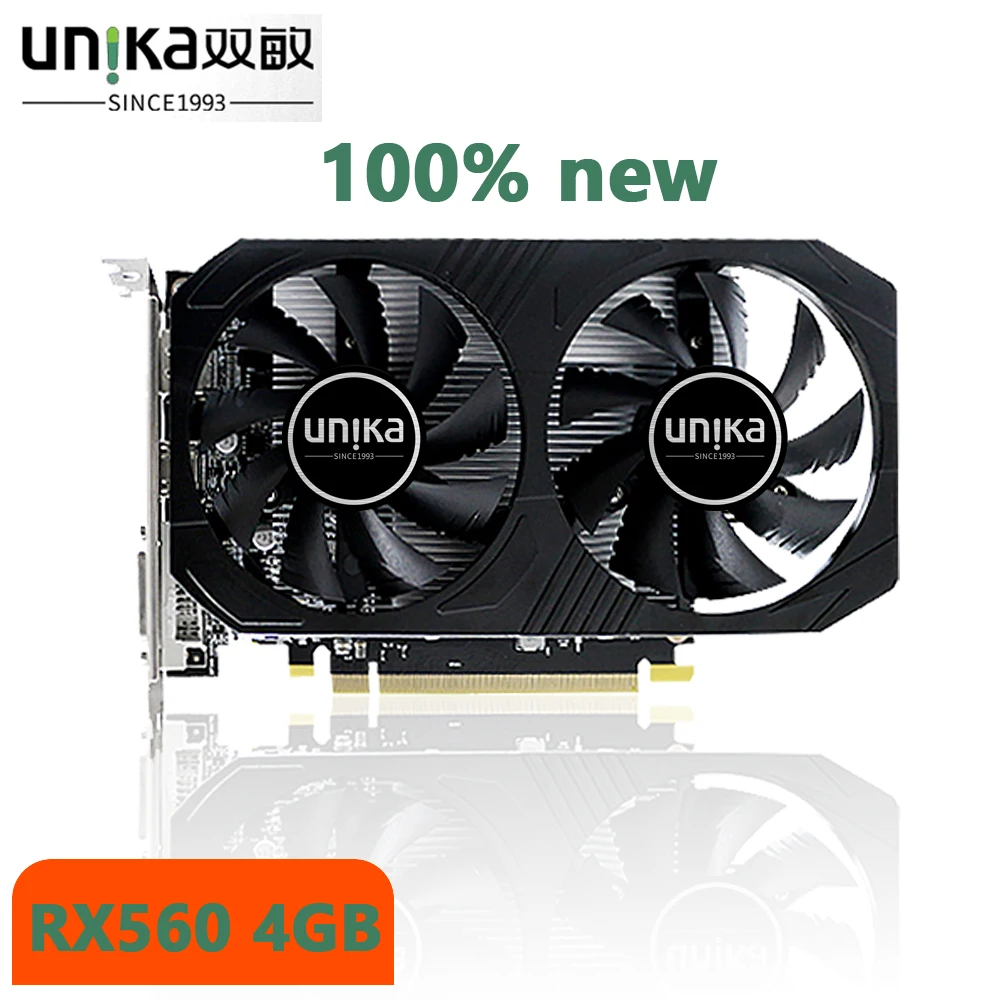 Брендовая видеокарта UNIKA RX 560 4GD5 V2 для Radeon RX 560 Series RX560 4 Гб, видеокарты для настольного ПК, видеокарта 4G GDDR5 100% Новинка