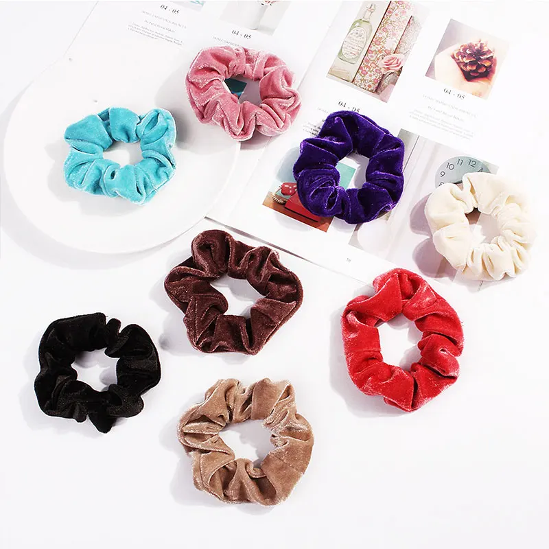 

Hair Tie Scrunchie Headwears Soft Flannel Velvet Rope Ponytail Holder Hair Accessories Candy Color Hair Ring Elastic Hair Bands
