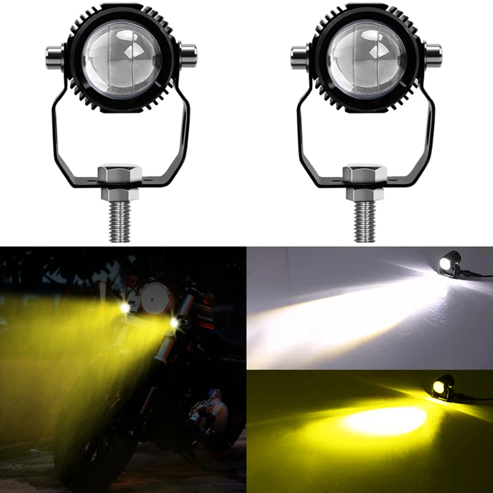 

1 pcs 60W Motorcycle LED Spotlight Headlight Spot Fog Dual Colour LED Lens Hi/Low Beam Driving Lights Auxiliary Light 9-30V