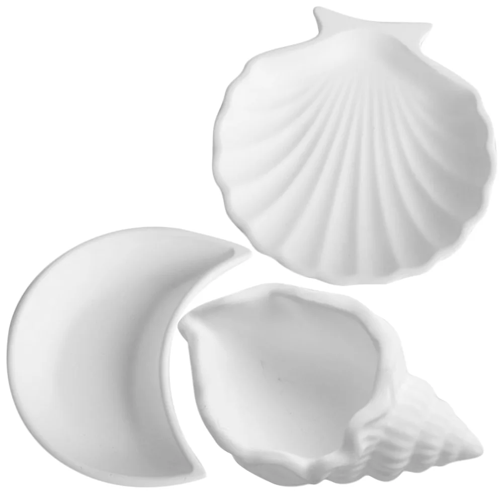 

3 Pcs Bedroom Decore Jewelry Plate Livingroom Small Tray Plaster Decorative Organizer