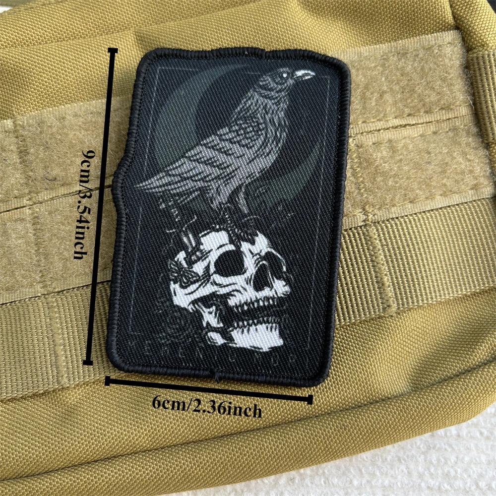 MEMENTO MORI нашивка вороны череп военный боевой значок нарукавная повязка с принтом