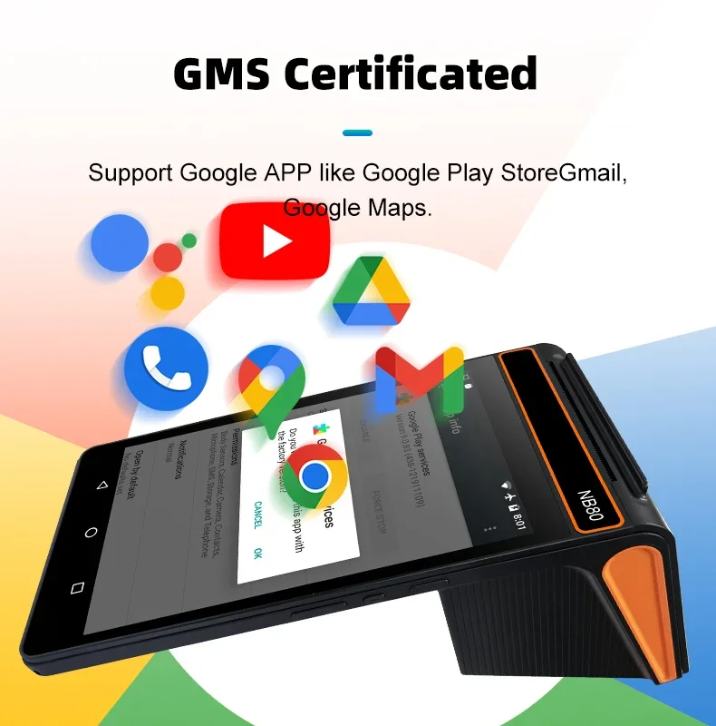 Android 12 80 мм термотелефон Мобильный Pos-терминал 8-дюймовый планшет Wi-Fi 4G Bluetooth