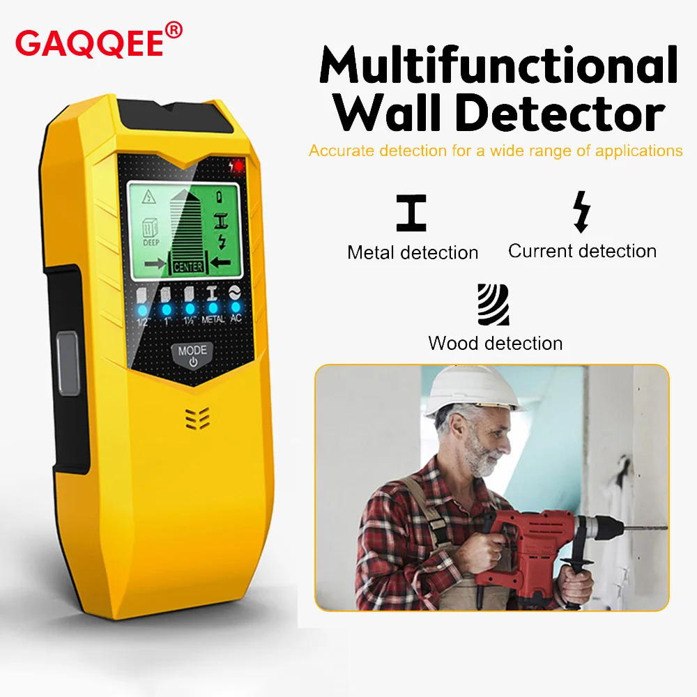 

SH402 Wall Stud Finder Sensor Wall Scanner 5 in 1 LCD Electronic Detector Edge Center Wood Current Metal AC Live Wires Detection