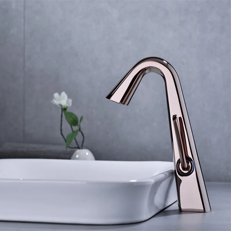 

New arrival Bathroom Single Lever Sink Faucet Crane Brass Rose Gold Sink Faucet Hot and Cold Water Tap