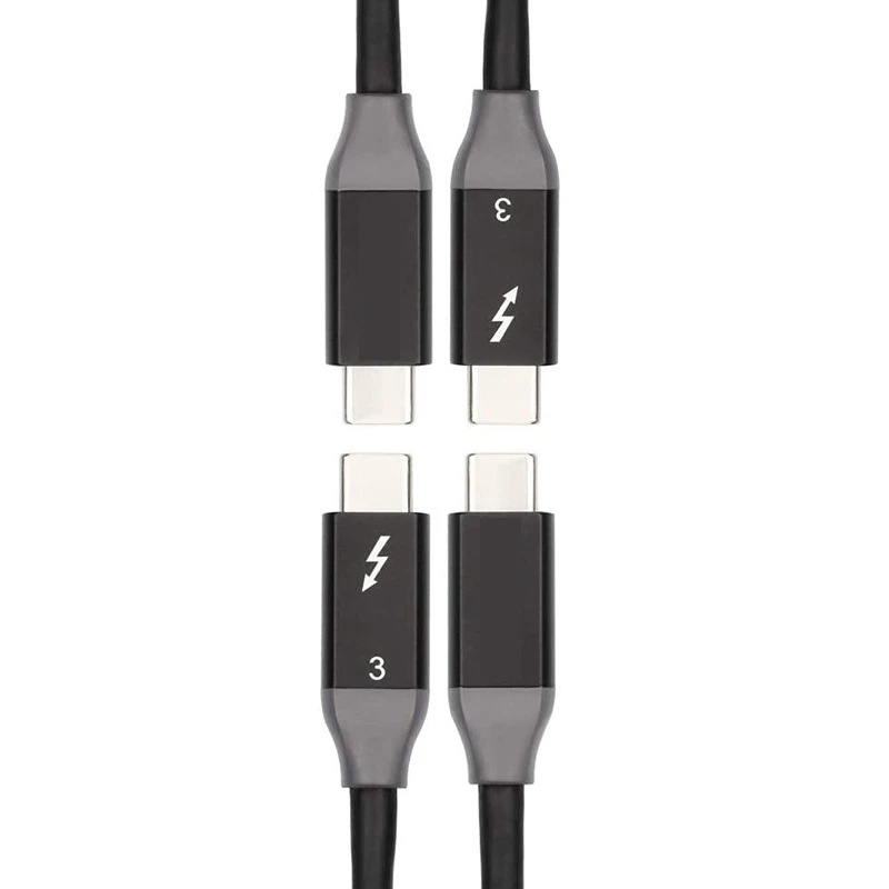 

Hot-2X Cable 40Gbps Pd 5A 100W Fast Charging USB C To C Displayport 4K 5K Hd For Pro Imac Thunderbolt 3(Black 3Ft)