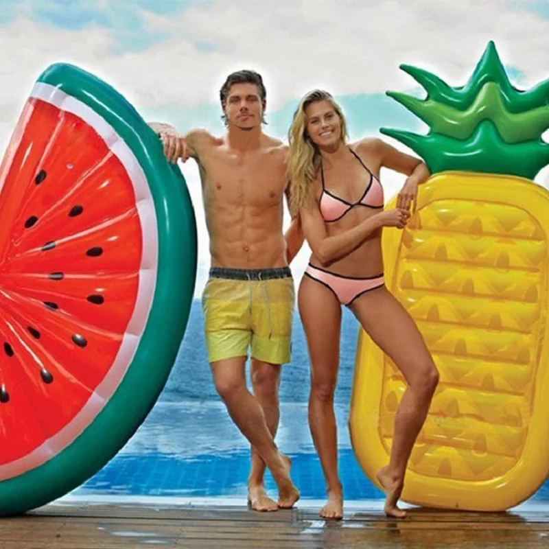 

Giant Pool Float Swimming Ring Pineapple Watermelon Inflatable Mattress Floating Row Swimming Circle Beach Pool Party