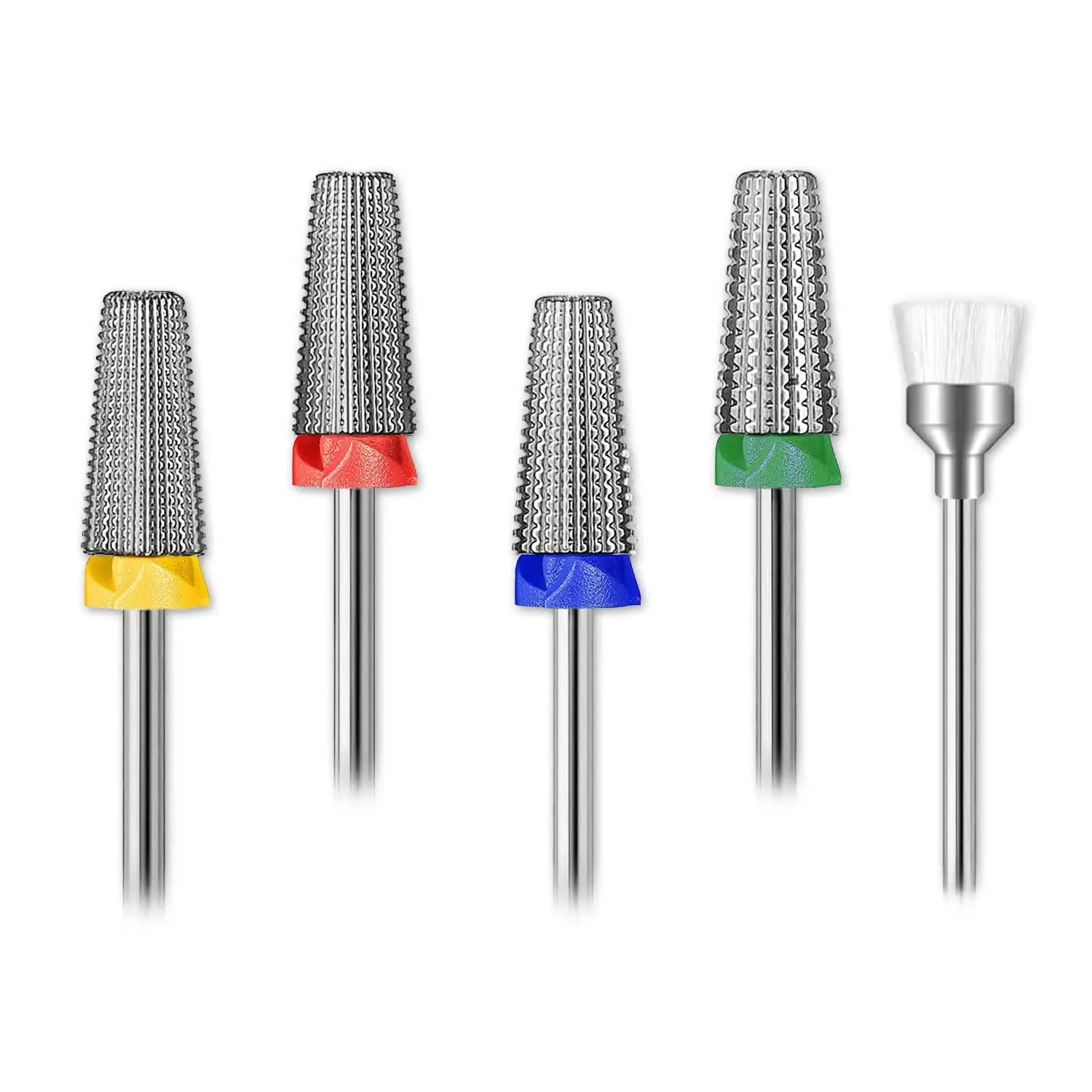 

5 In 1 Nail Drill Bits Carbide 3/32" Manicure Drill Bits Nails Sander Tips for Acrylic Gel Nail Polish Remove Nail Brush Bits
