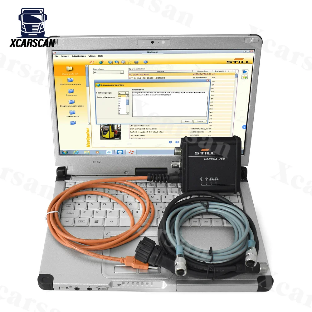 Ноутбук CFC2 для Still CANBOX 2 50983605400 Вилочный погрузчик Incado STEDS 8.21 Can Bus Diagnostic Tool Сканер