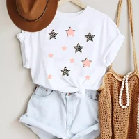 women cartoon leopard star love letter trend 90s fashion summer lady print tee graphic t top female tshirts clothes t shirt