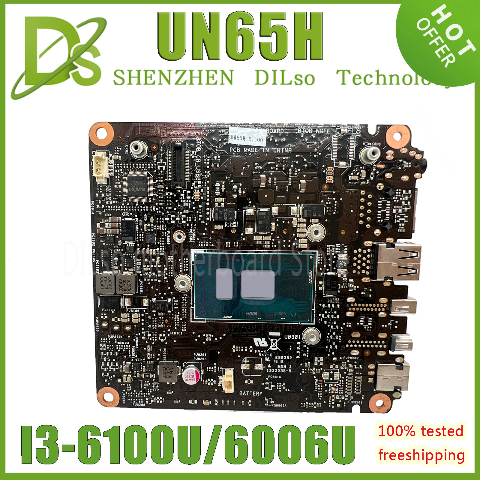 KEFU UN65H Материнская плата ASUS VivoMini UN65 Материнская плата ноутбука I3-6100U I5-6200U I7-6500U тесты работы 100%