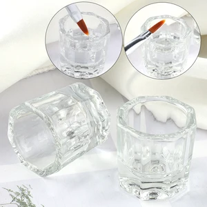1pc Crystal Glass Acrylic Powder Liquid Nail Cup Dappen Dish Clear Bowl Cup Holder for Gel Polish Na in India