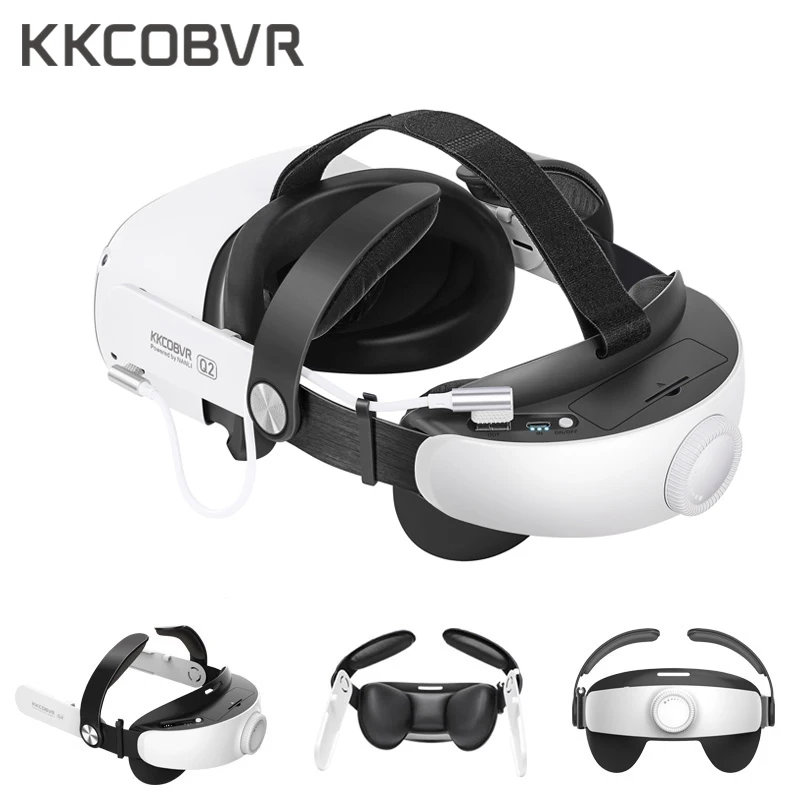 

Ремешок KKCOBVR Q2 для Oculus Quest 2 Battery Elite Halo, регулируемый ремешок с аккумулятором, сумка для хранения VR, чехол для Oculus вопросы 2