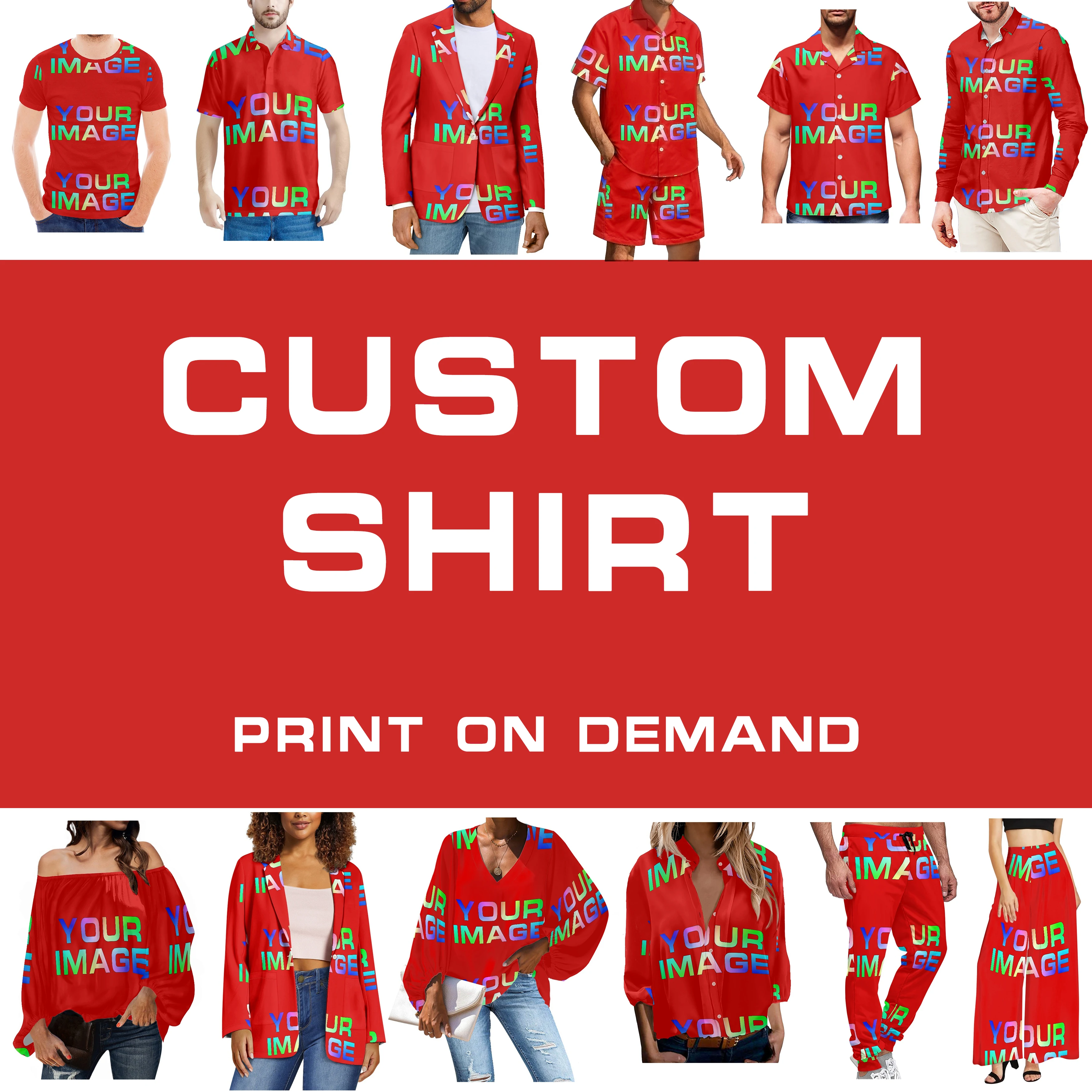 

Print On Demand Any Pattern Group Activity Custom Football Soccer Basketball Team Game Images Shirt Uniforms Matching Clothes