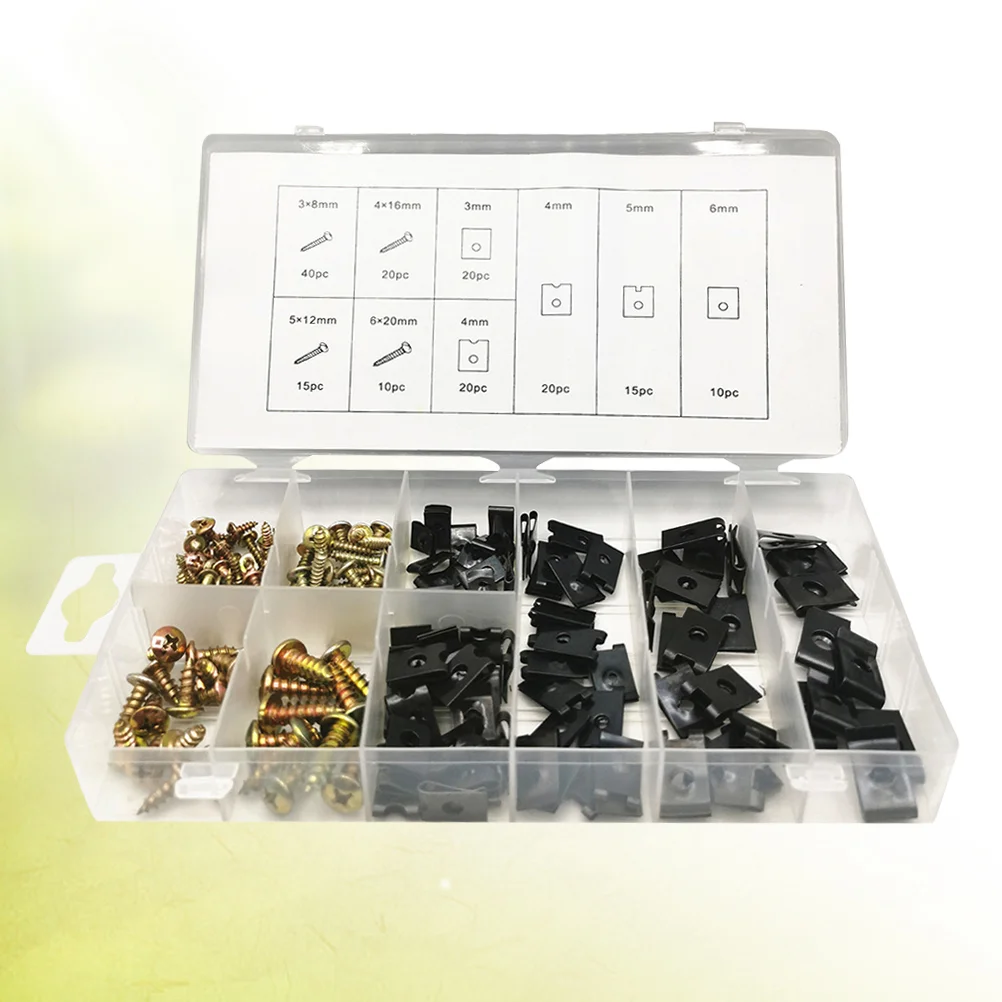 

170PCS/Set Replacement Premium Screw U Nut U Clips for Car