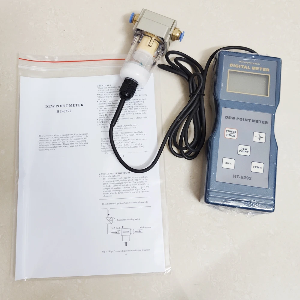 

Portable Dew Point Meter Tester HT-6292 Humidity Meter Digital Thermometer Temperature Tester HT6292 Wide Measuring Range