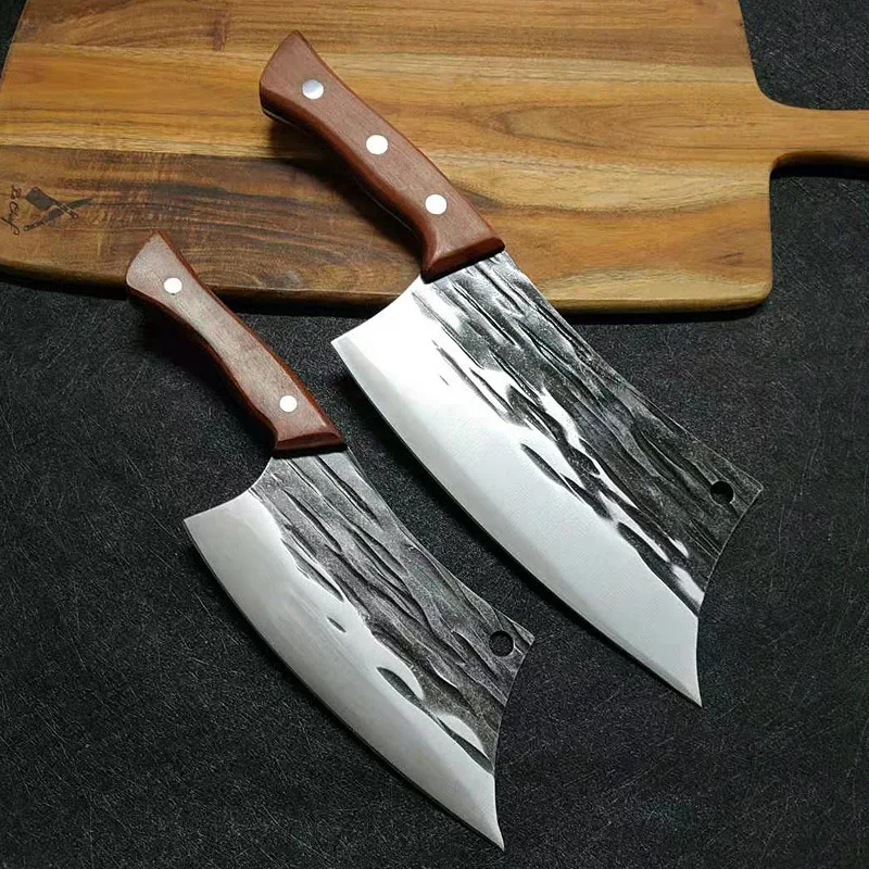 

High Carbon Steel Kitchen Knife Forged Vegetable Cooking Cleaver Chef Cutting Slicer Meat Knife Butcher Chopping Knife