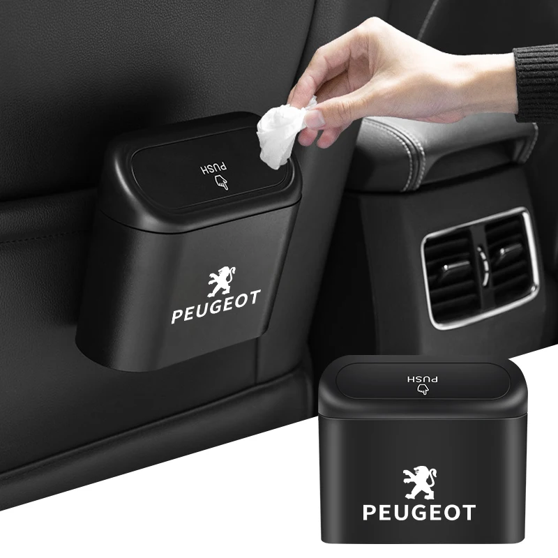 

Car Portable Trash Can Hanging Storage Box Interior Accessories For PEUGEOT 106 206 306 406 107 207 307 407 301 308 2008 3008