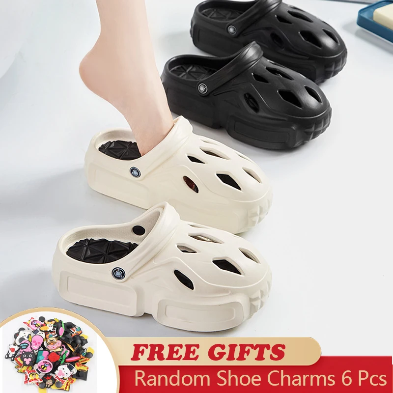 

Summer Unisex Slides for Women Platform Thick Sole Slippers Beach Massage Solid Sandals Brand Fashion Designer Sandals Men Clogs
