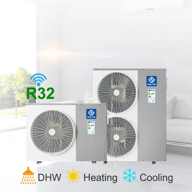 

Nulite High COP ErP A+++ R32 410 WIFI 10KW 16KW 20KW DHW Heating Cooling Monoblock Air Source DC Inverter Air to Water Heat Pump