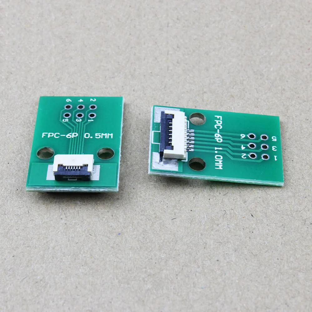 Двухсторонняя плата адаптера FPC/FFC PCB с 6 контактами и расстоянием 0 5 мм/1 мм плоский