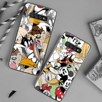 disney mickey minnie mouse bugs bunny phone case tempered glass for samsung s20 ultra s7 s8 s9 s10 note 8 9 10 pro plus cover