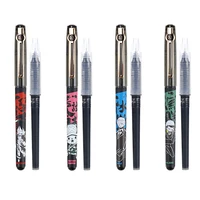 straight liquid ballpoint pen set 0 5mm black ink quick drying signature pen anime appearance school student office stationery
