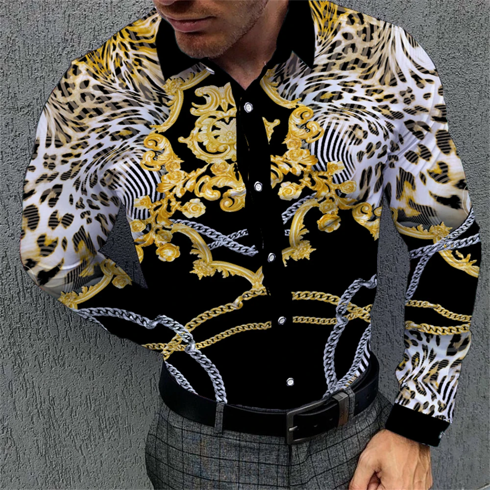 

Fashion Cool 3d Digital Printing Men's Shirts 2022 Spring Full New Casual Long Sleeve Turndown Collar Shirt Top Clothes for Men