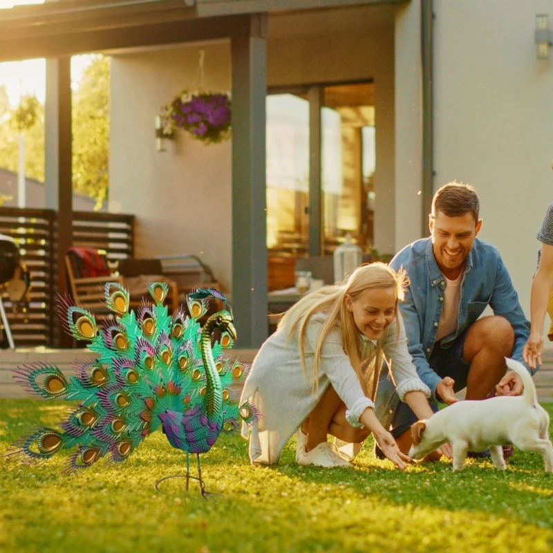 Статуя павлинов садовые декоры металлические павлины украшения для газона