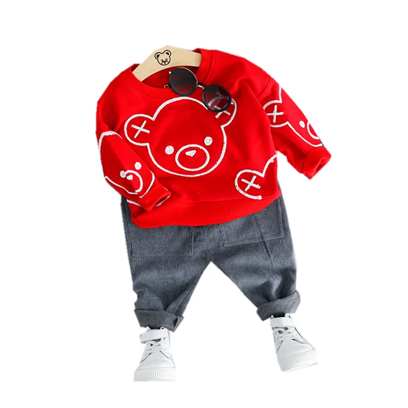 

New Spring Autumn Baby Boy Clothes Suit Children Girls Cartoon T Shirt Pants 2Pcs/sets Toddler Fashion Clothing Kids XS22
