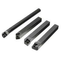 4 set 12mm shank lathe turning tool holder boring bar 10x carbide insert blades s12m sclcr09 lathe tool post