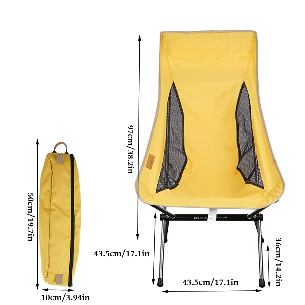 

Outdoor Folding Back Chair Portable Camping Fishing Beach Chair for Travel Picnic Hiking Backpacking