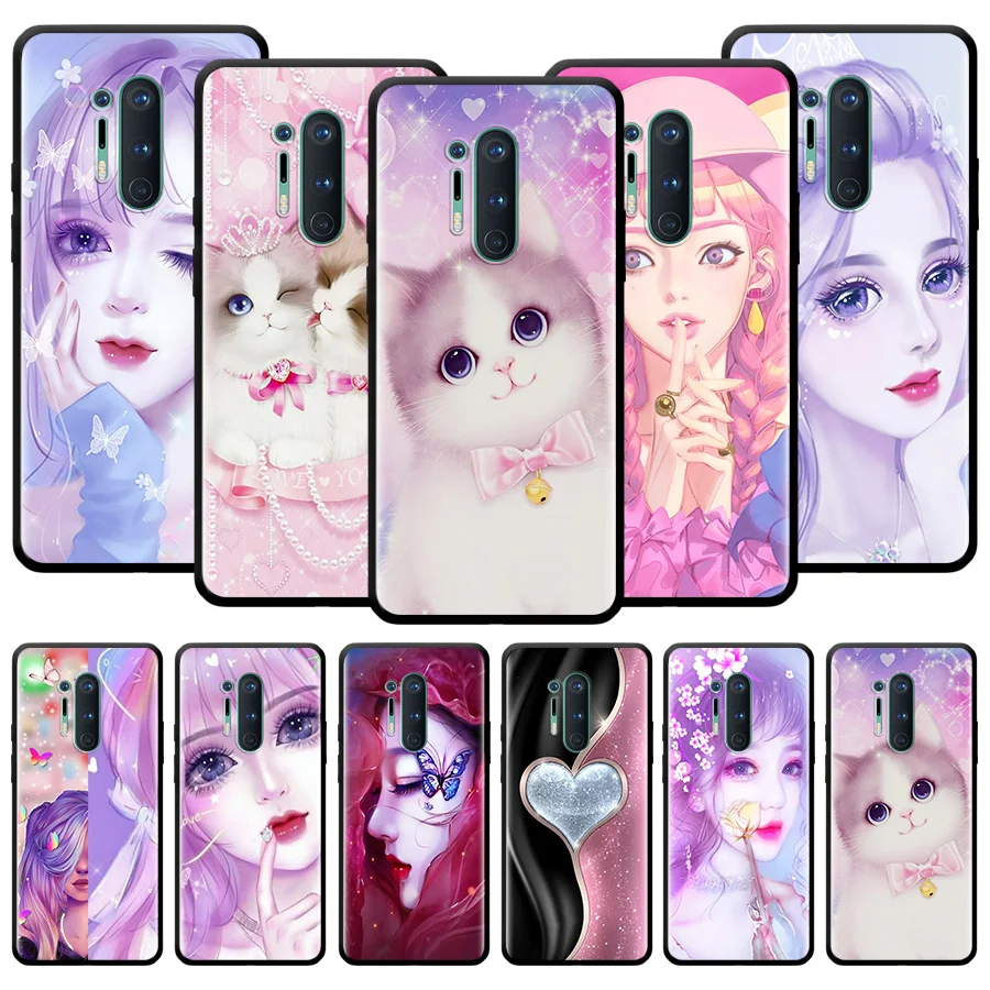 

Cartoon Color Beautiful Girl Luxury Phone Case for Oneplus Nord N100 N10 7 8 9 9R 7T 8T N200 2 CE 9RT Z Pro 5G Silicon Cover TPU