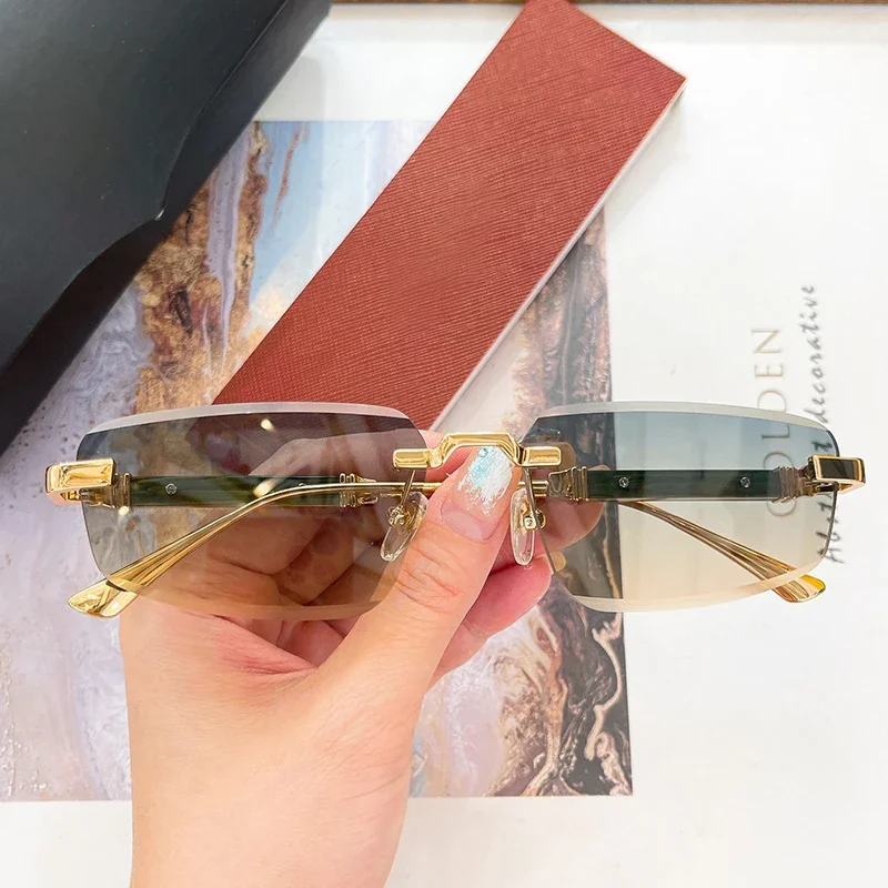 0631S Дизайнерские модные солнцезащитные очки высокого качества без оправы из