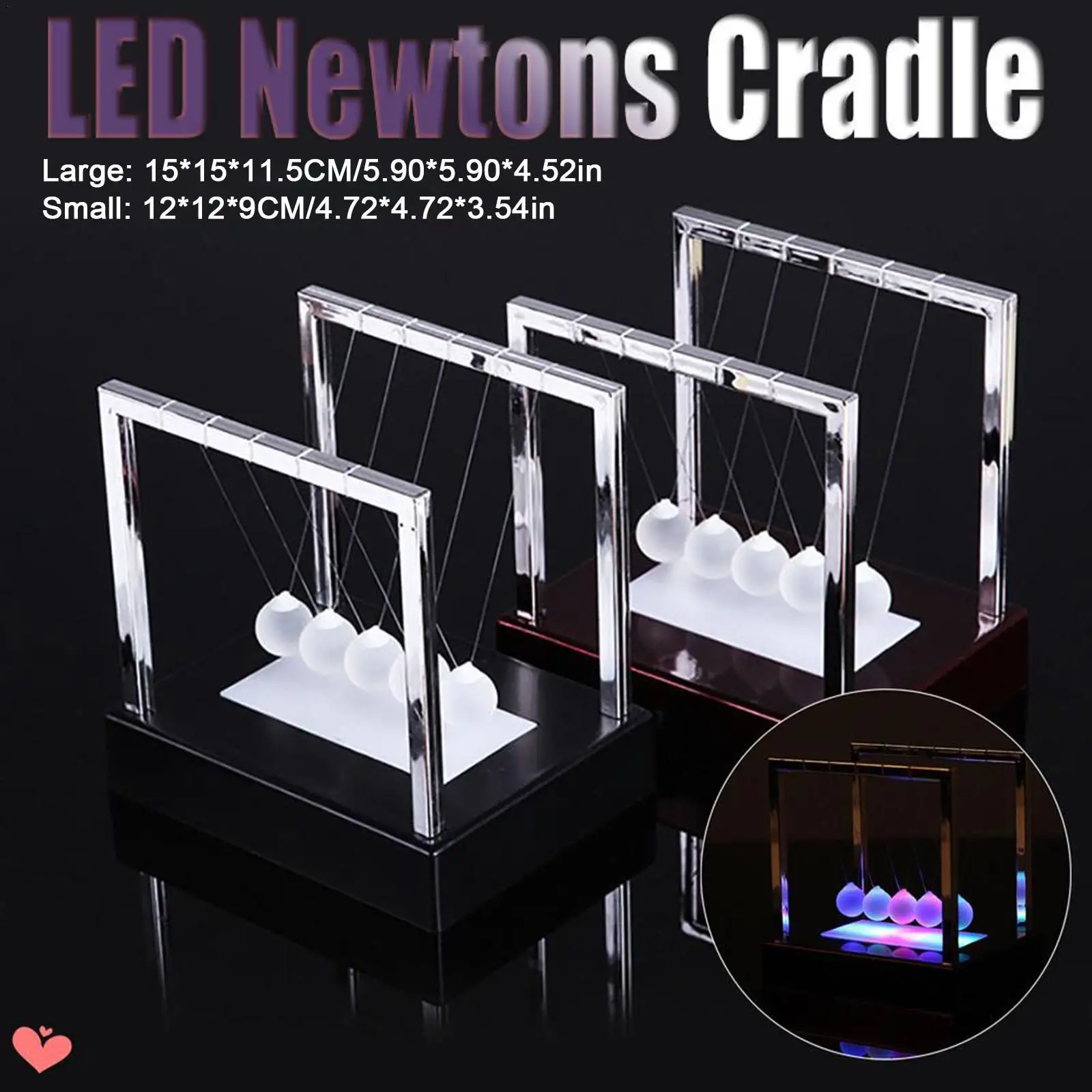 

Newton Cradle Balance Balls Luminous Development Educational Toy Desktop Decor