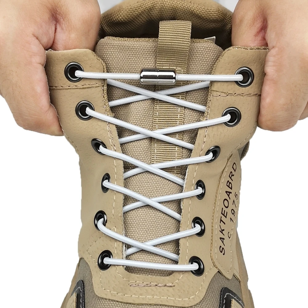 

100cm Round Elastic No Tie Shoelaces Unisex Lazy Elastic Shoe Laces Kids Adult Quick Shoelace