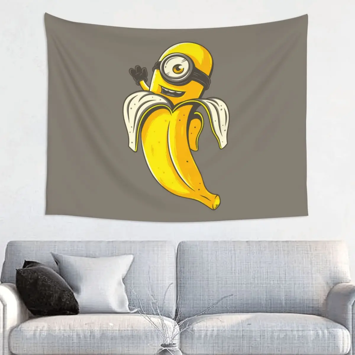 Гобелен на заказ с изображением миньонов аниме мультяшный банан хиппи украшение