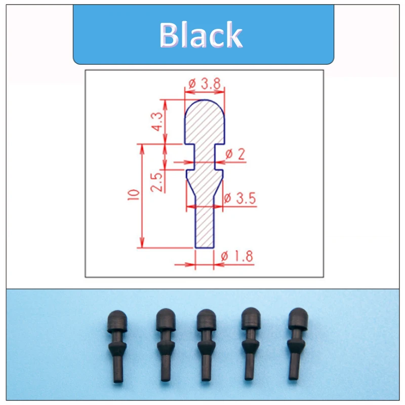

Черные резиновые заглушки 2-2,5 мм