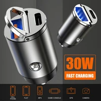 30w car charger adapter 12 24v dual usb fast charging adapter pd type c cigarette socket car charger car accessories