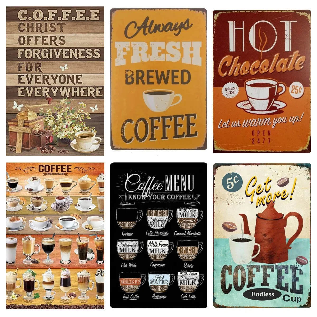 

Rustic Retro Metal Tin Sign Coffee Christ Offers Forgiveness for Everyone Everywhere Jesus Wall Poster Plaque for Restaurant